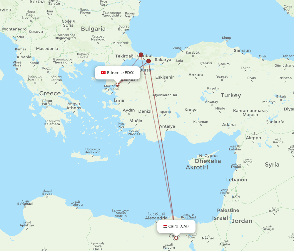 CAI-EDO flight routes