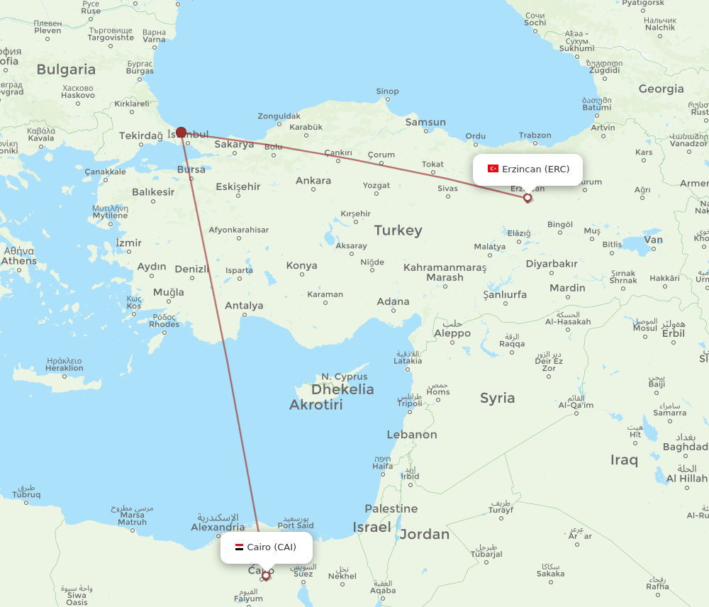 CAI-ERC flight routes