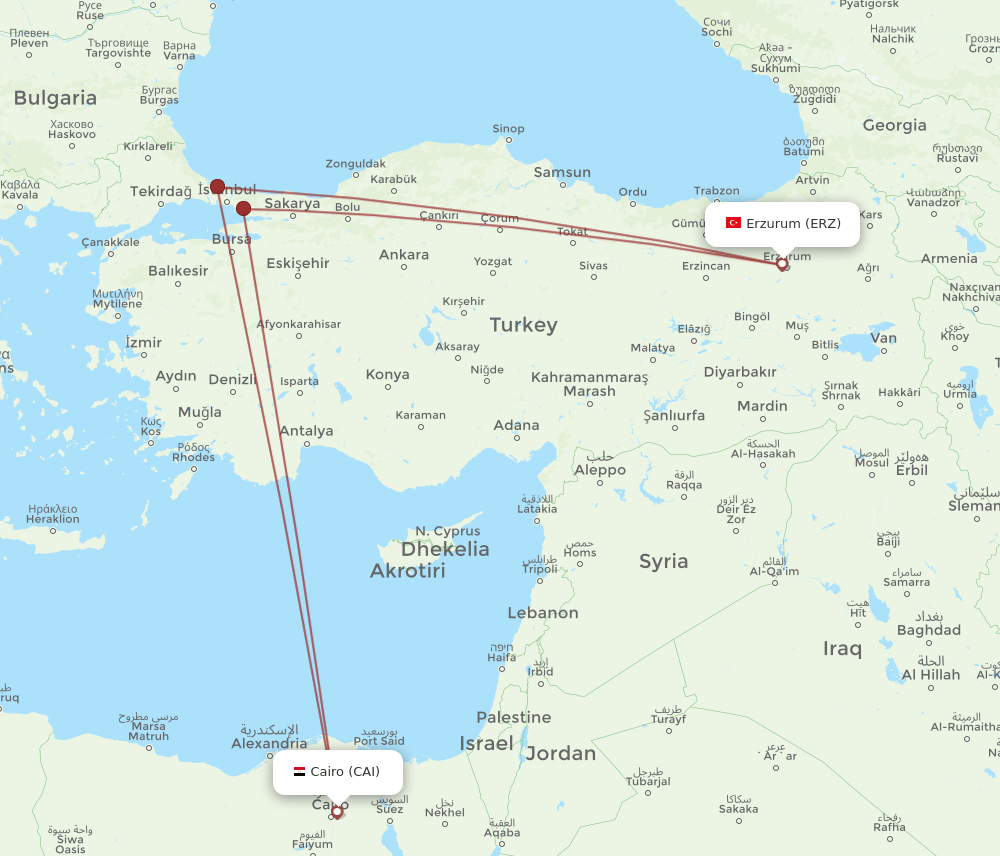 CAI-ERZ flight routes