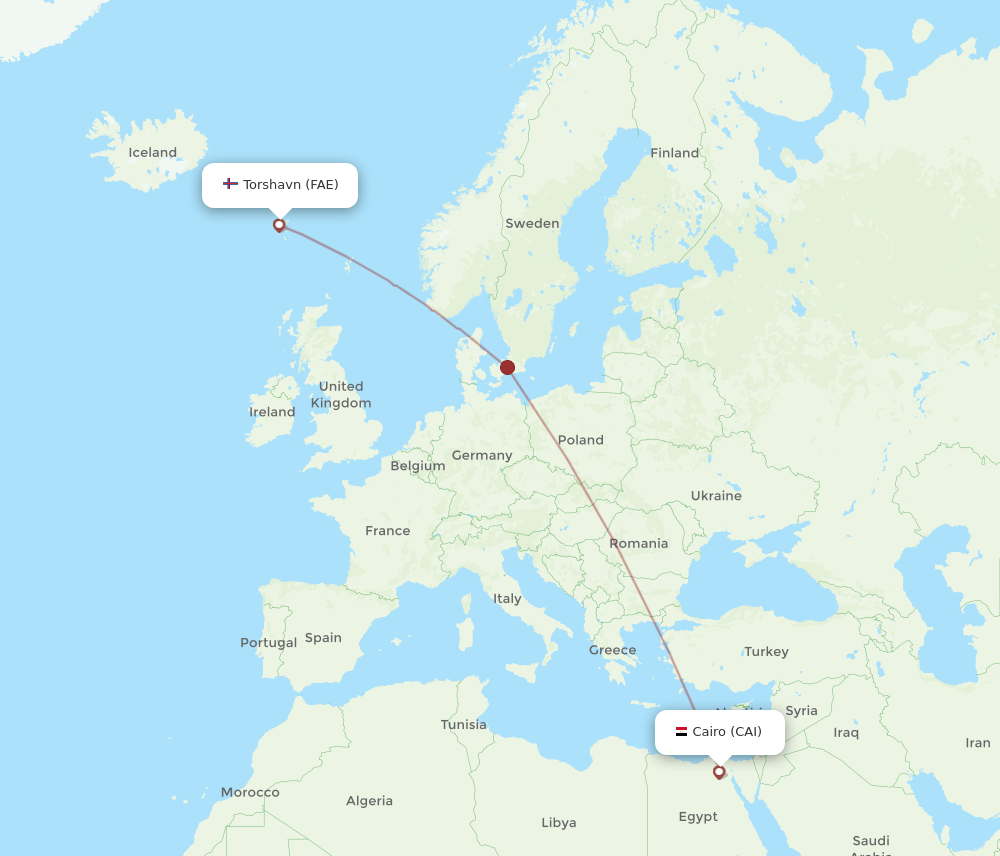 CAI-FAE flight routes