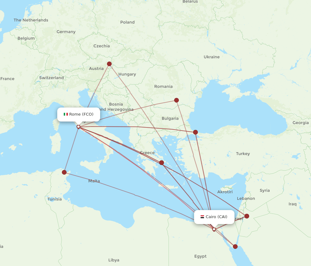 CAI-FCO flight routes
