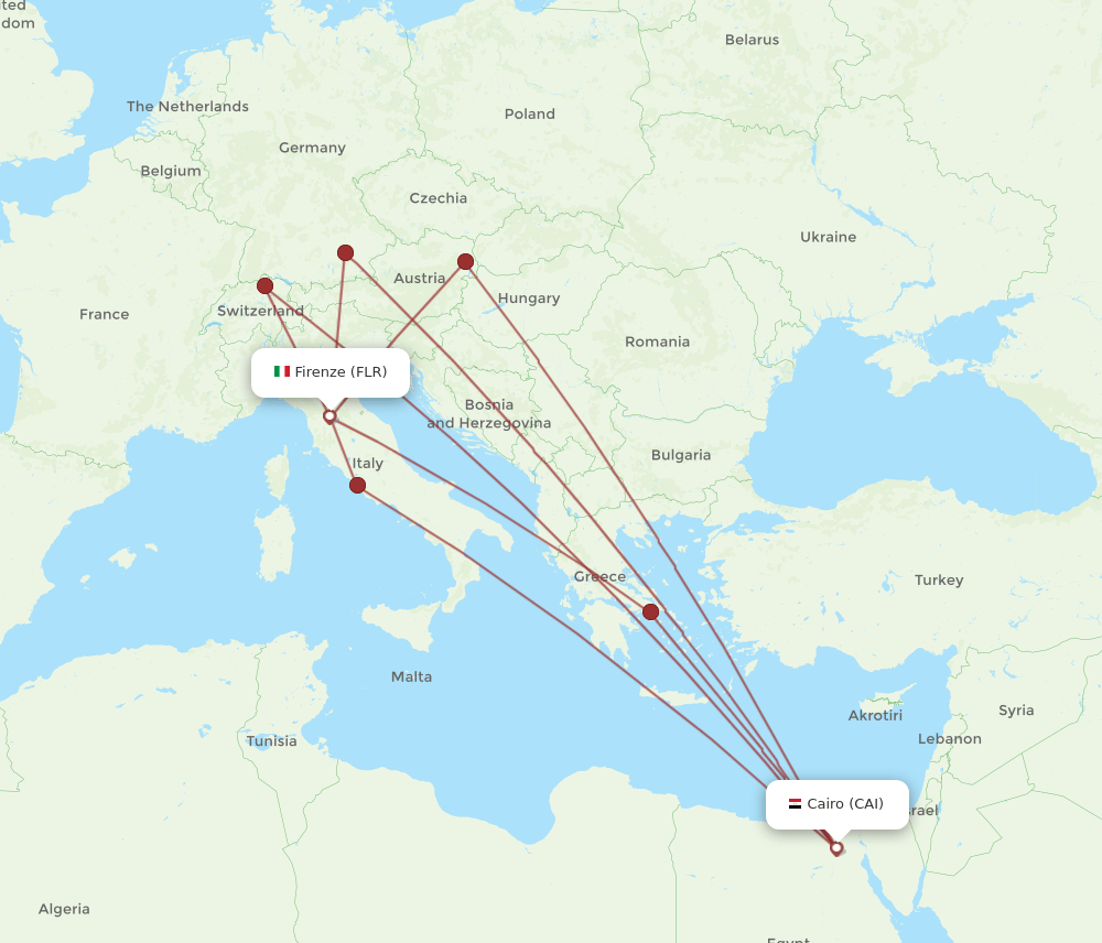 CAI-FLR flight routes