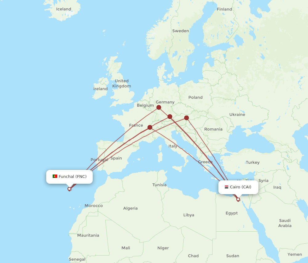 CAI-FNC flight routes