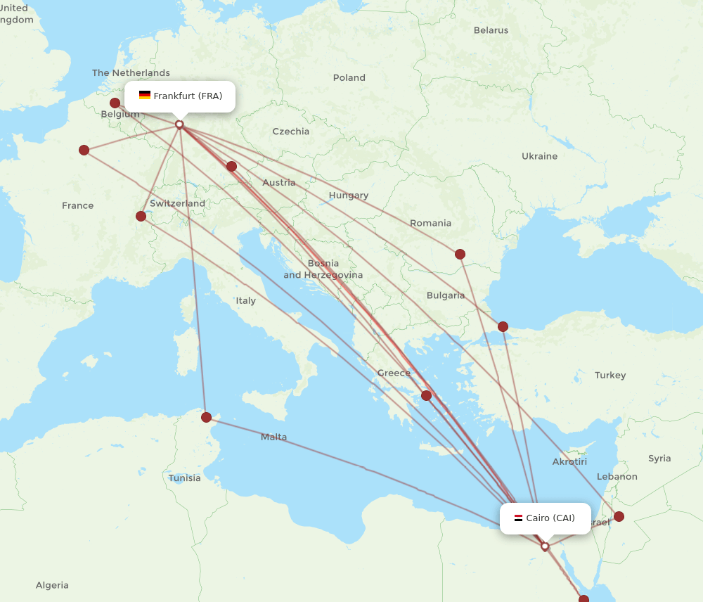 CAI-FRA flight routes
