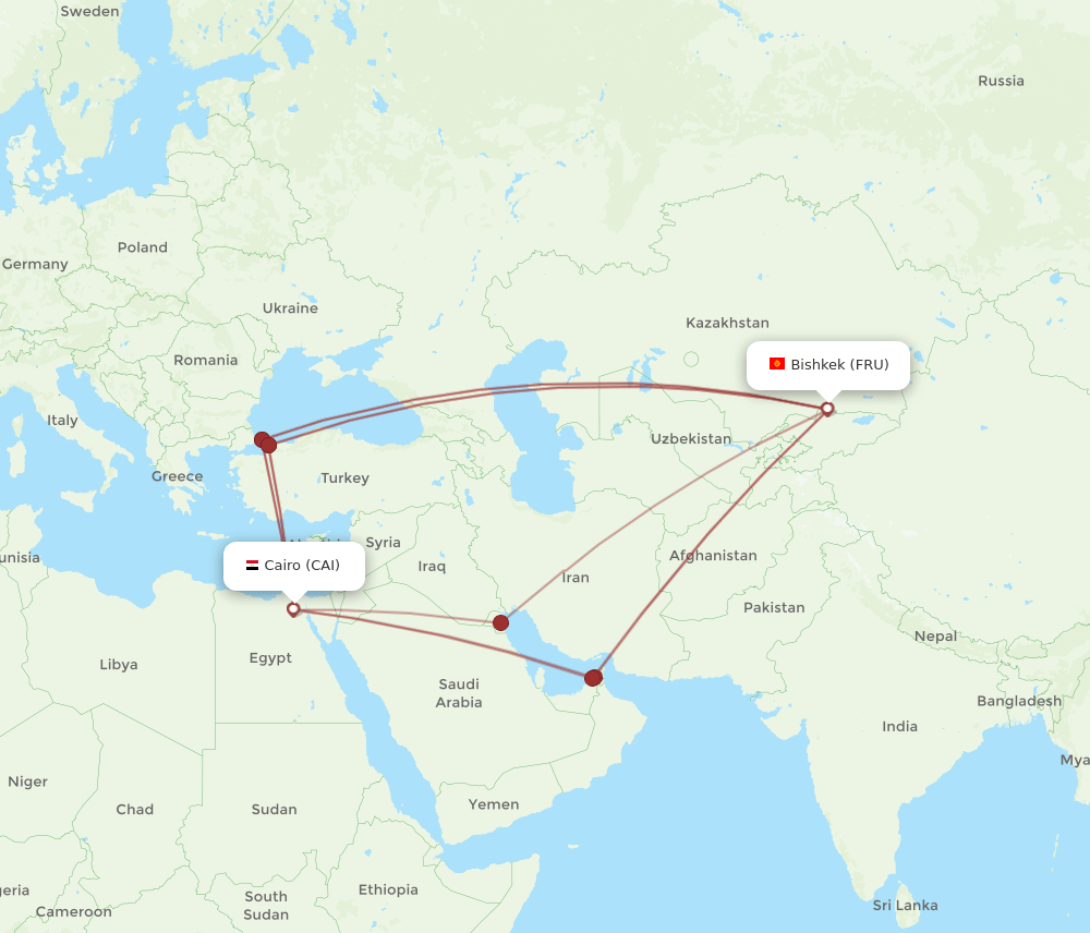 CAI-FRU flight routes