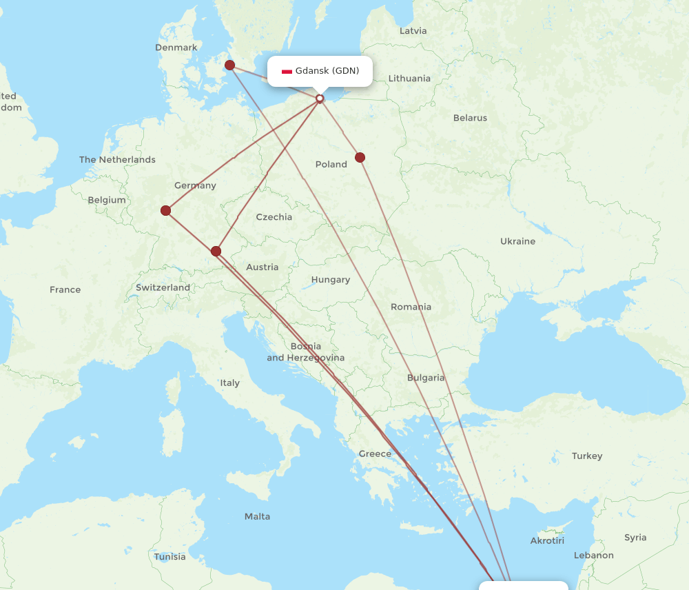 CAI-GDN flight routes