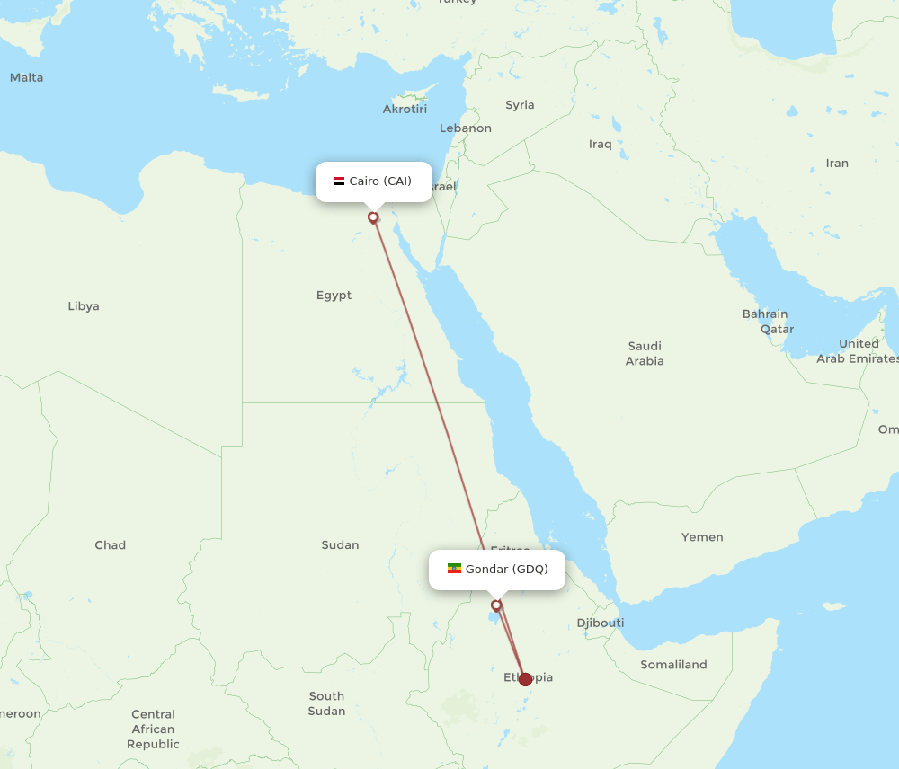 CAI-GDQ flight routes