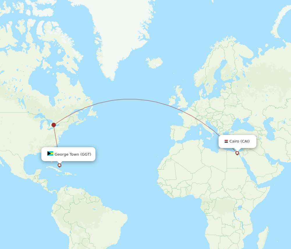 CAI to GGT flights and routes map