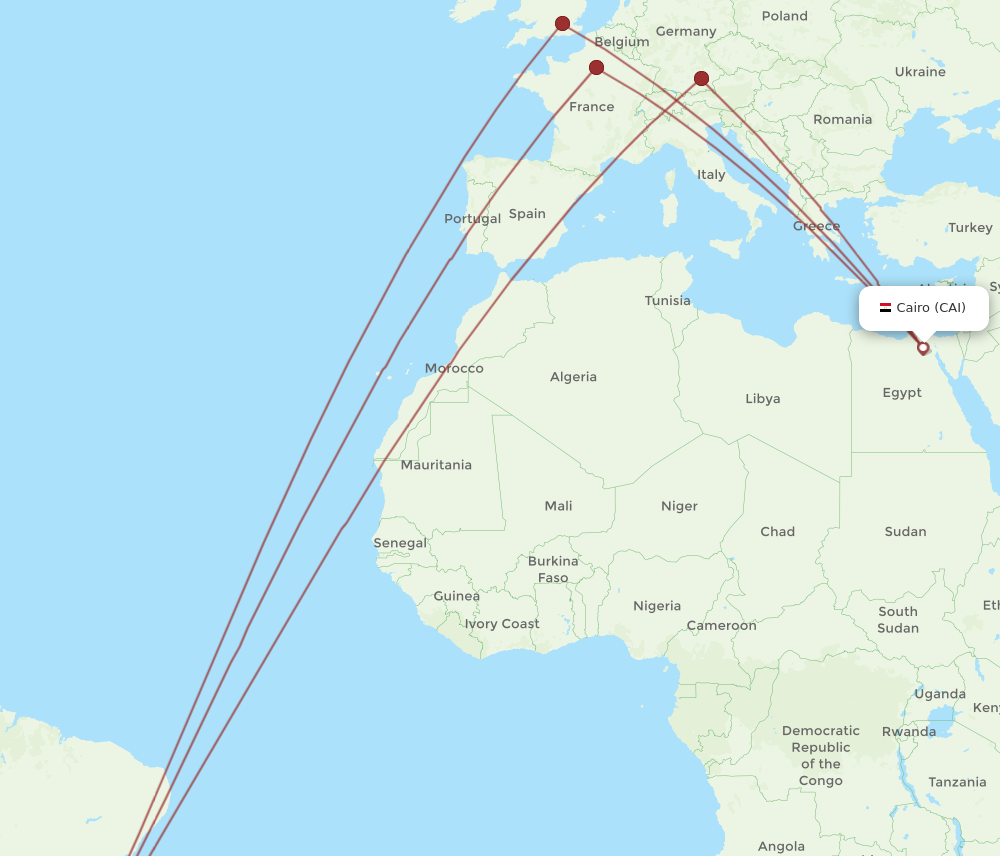 CAI to GIG flights and routes map