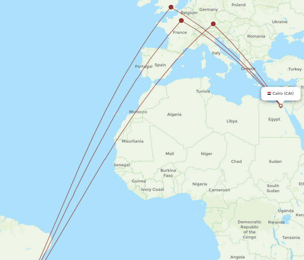 CAI-GIG flight routes