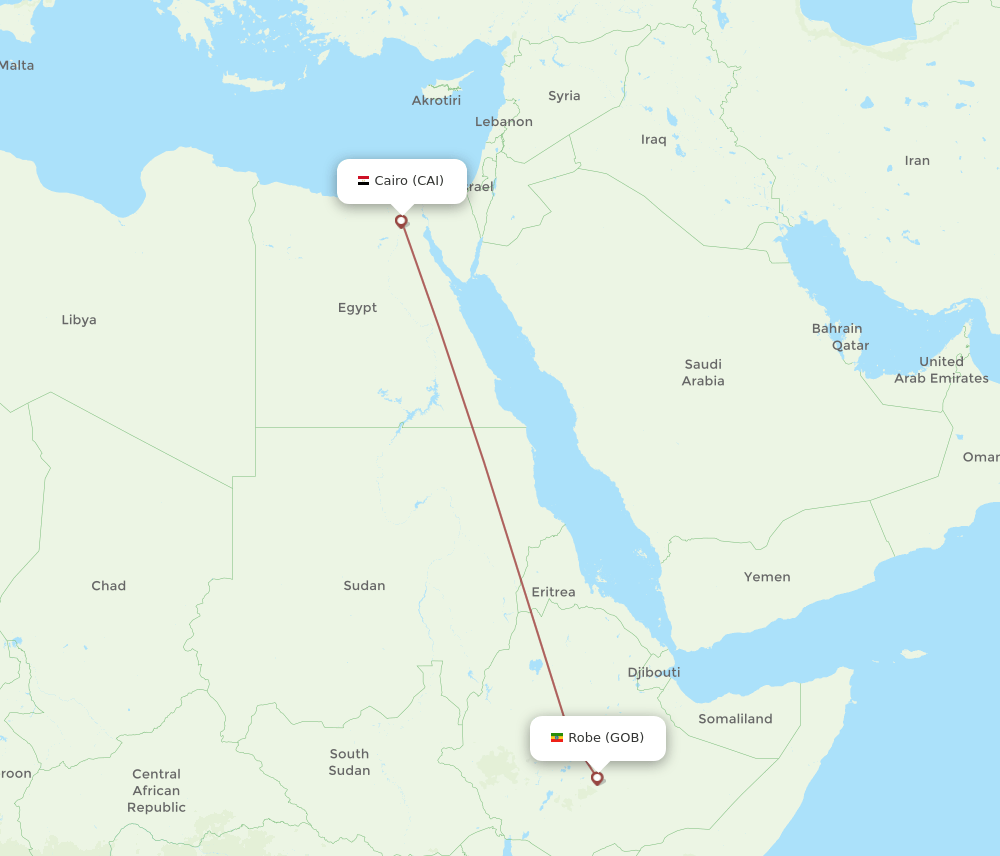 CAI-GOB flight routes