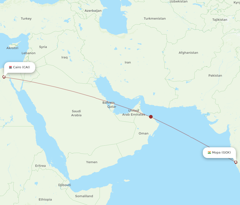 CAI-GOX flight routes