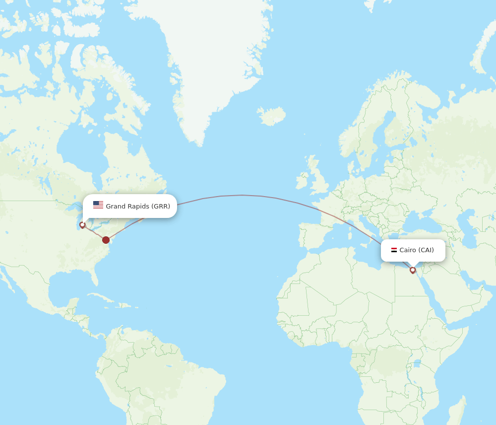 CAI-GRR flight routes