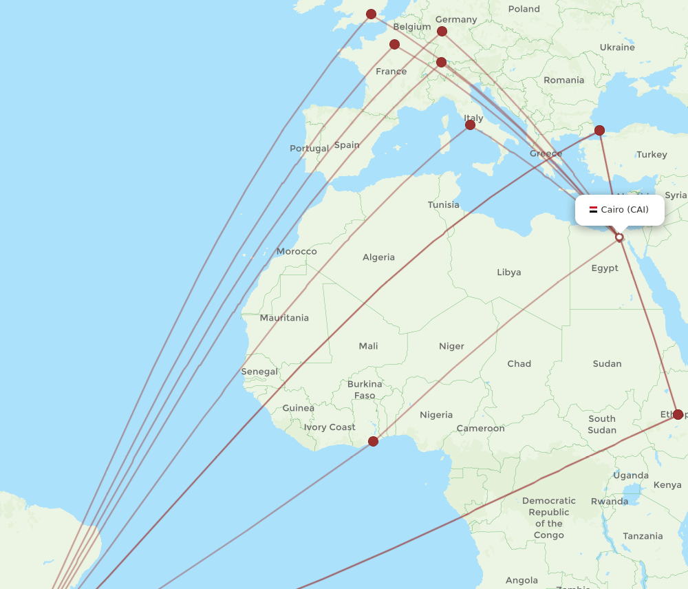 CAI-GRU flight routes