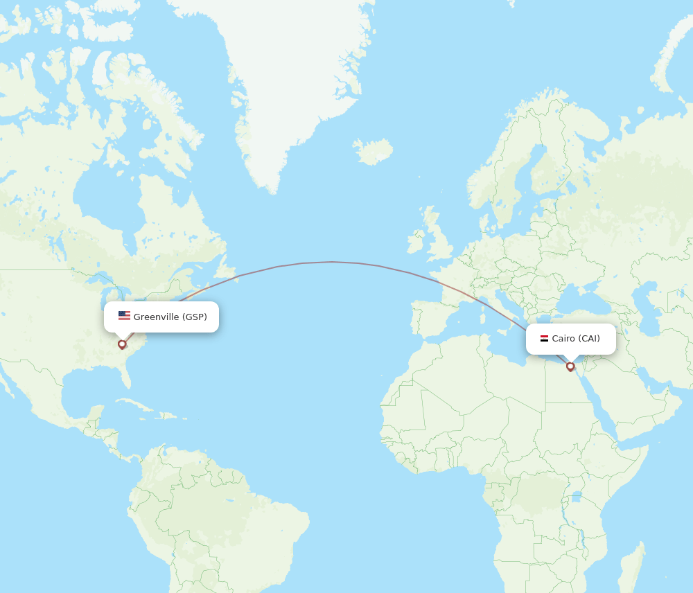 CAI-GSP flight routes