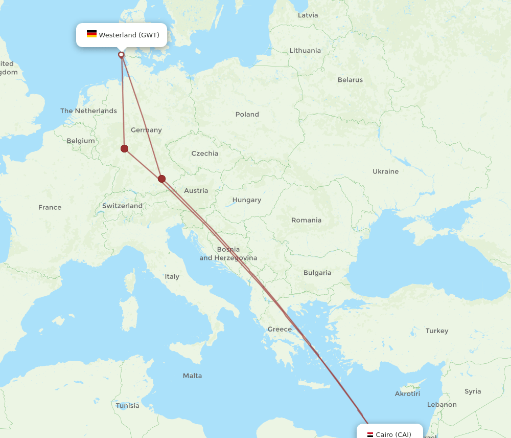 CAI-GWT flight routes