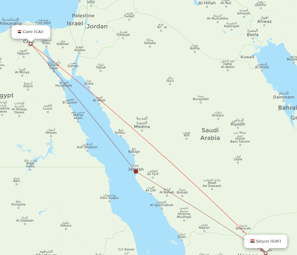 CAI-GXF flight routes