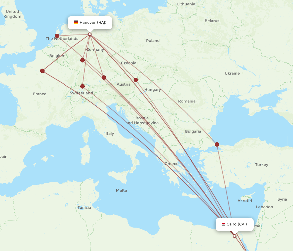 CAI-HAJ flight routes