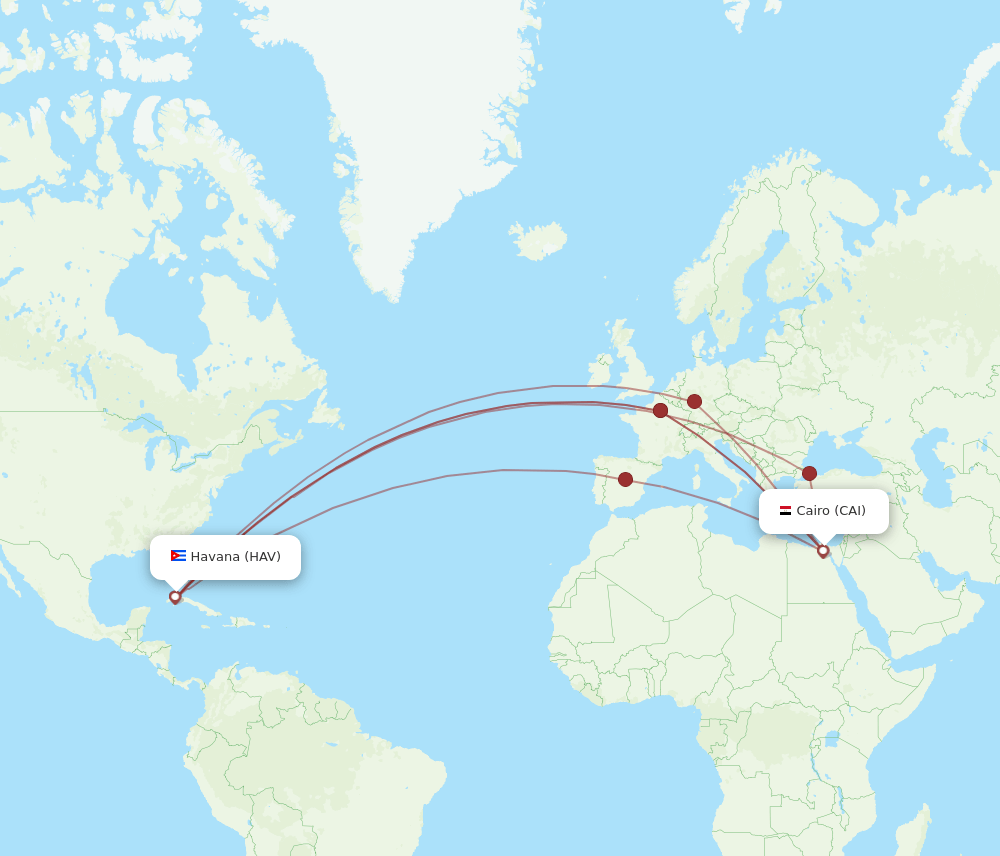 CAI-HAV flight routes