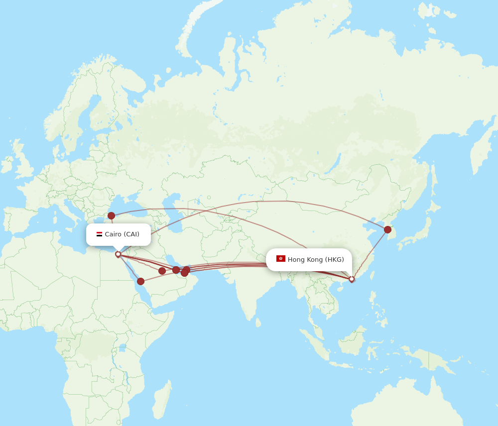 CAI-HKG flight routes