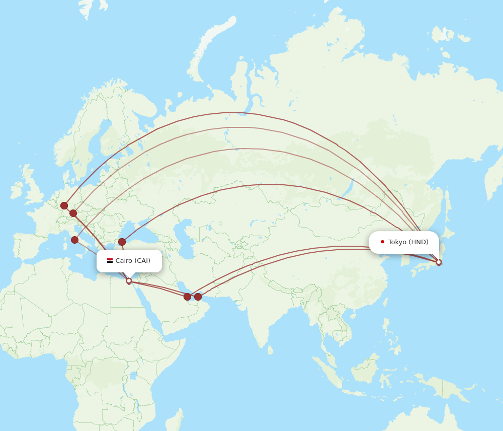 CAI-HND flight routes