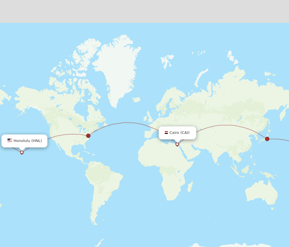 CAI to HNL flights and routes map