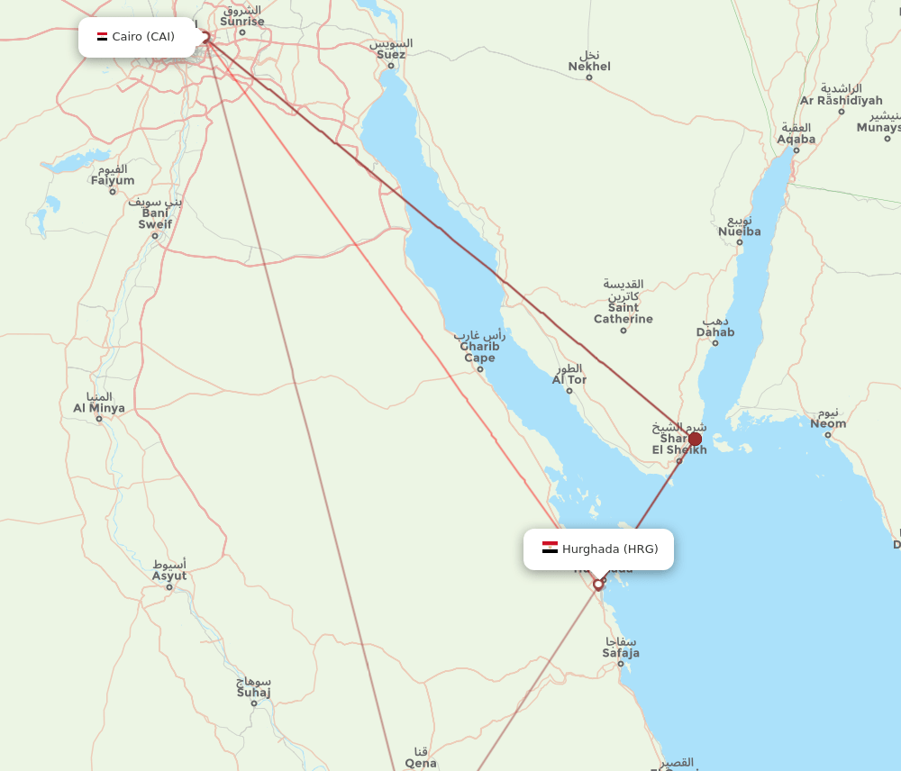 CAI-HRG flight routes