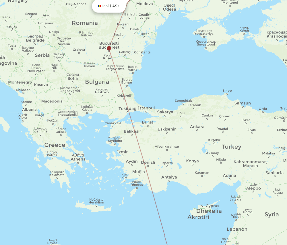 CAI-IAS flight routes