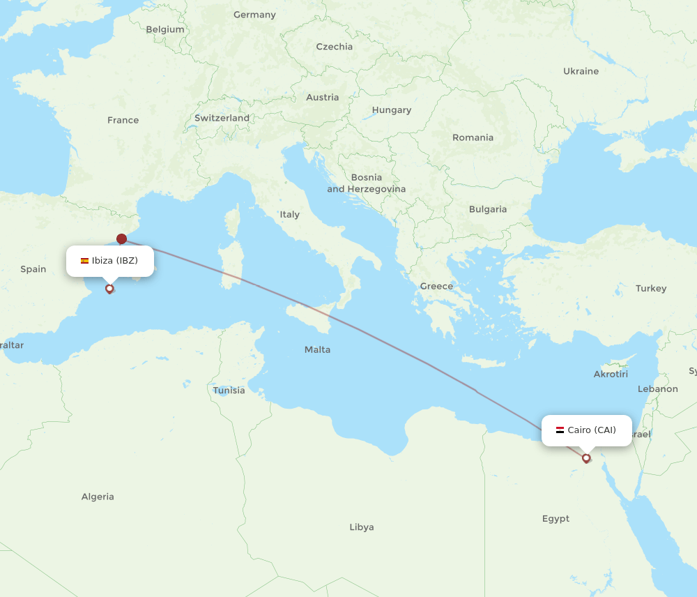 CAI-IBZ flight routes