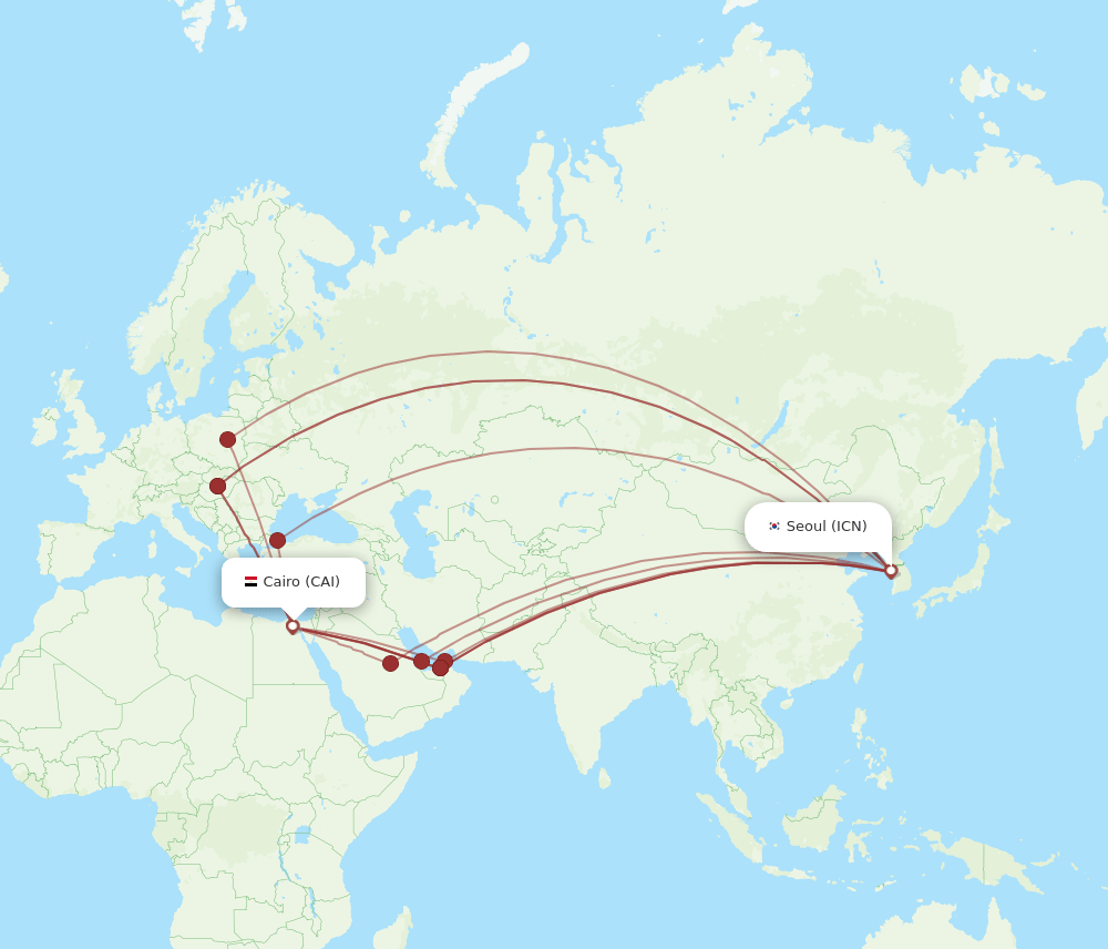 CAI-ICN flight routes