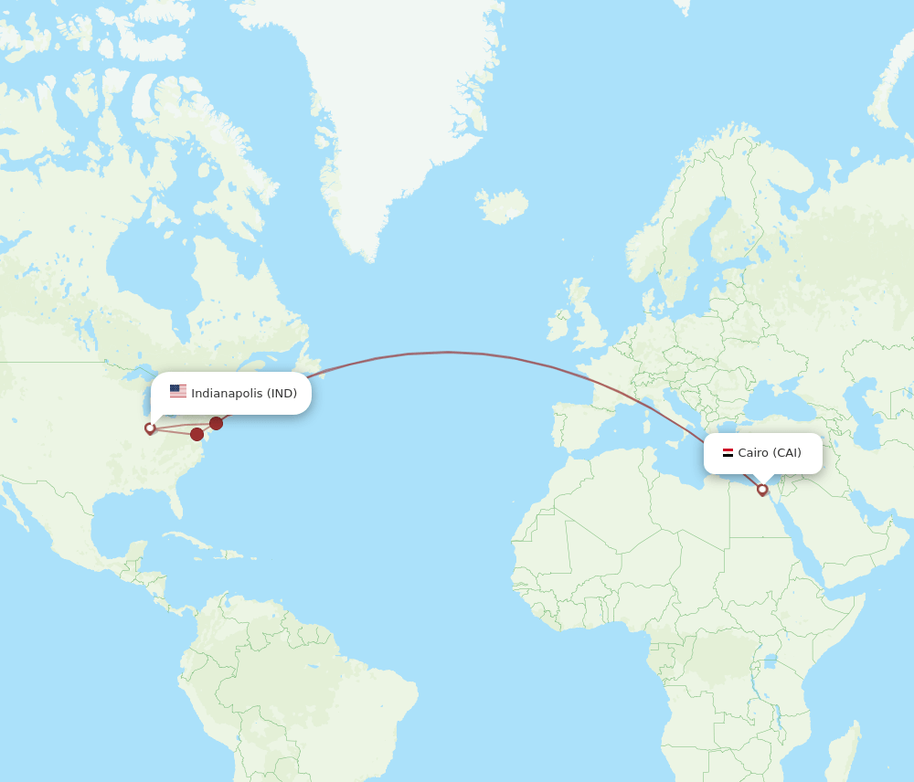 CAI-IND flight routes