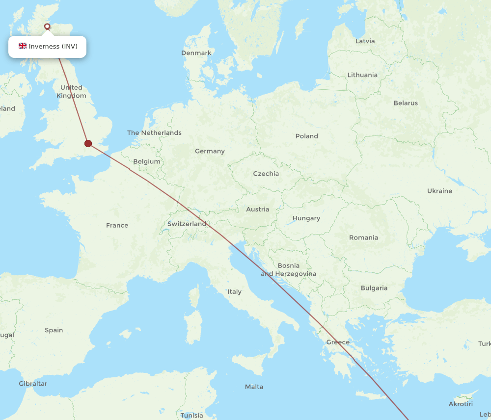 CAI-INV flight routes