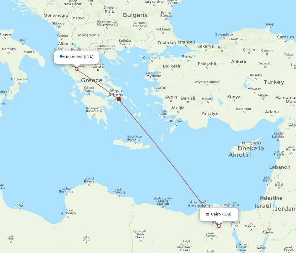 CAI-IOA flight routes