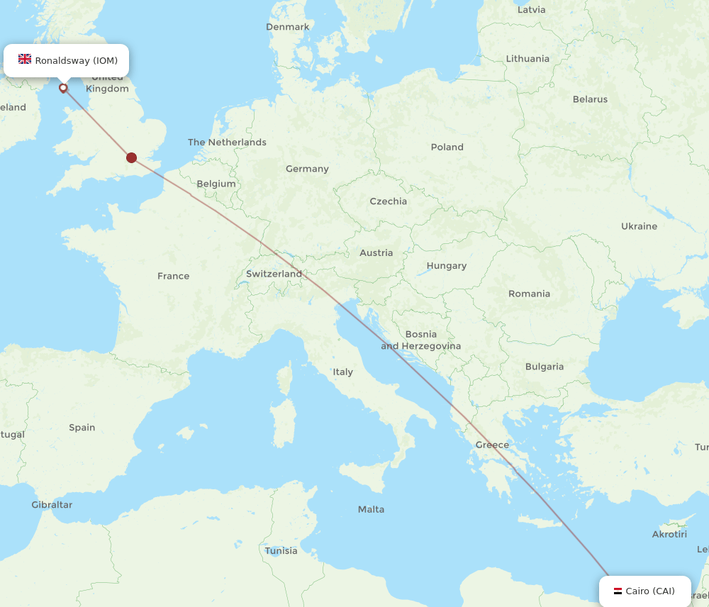 CAI-IOM flight routes