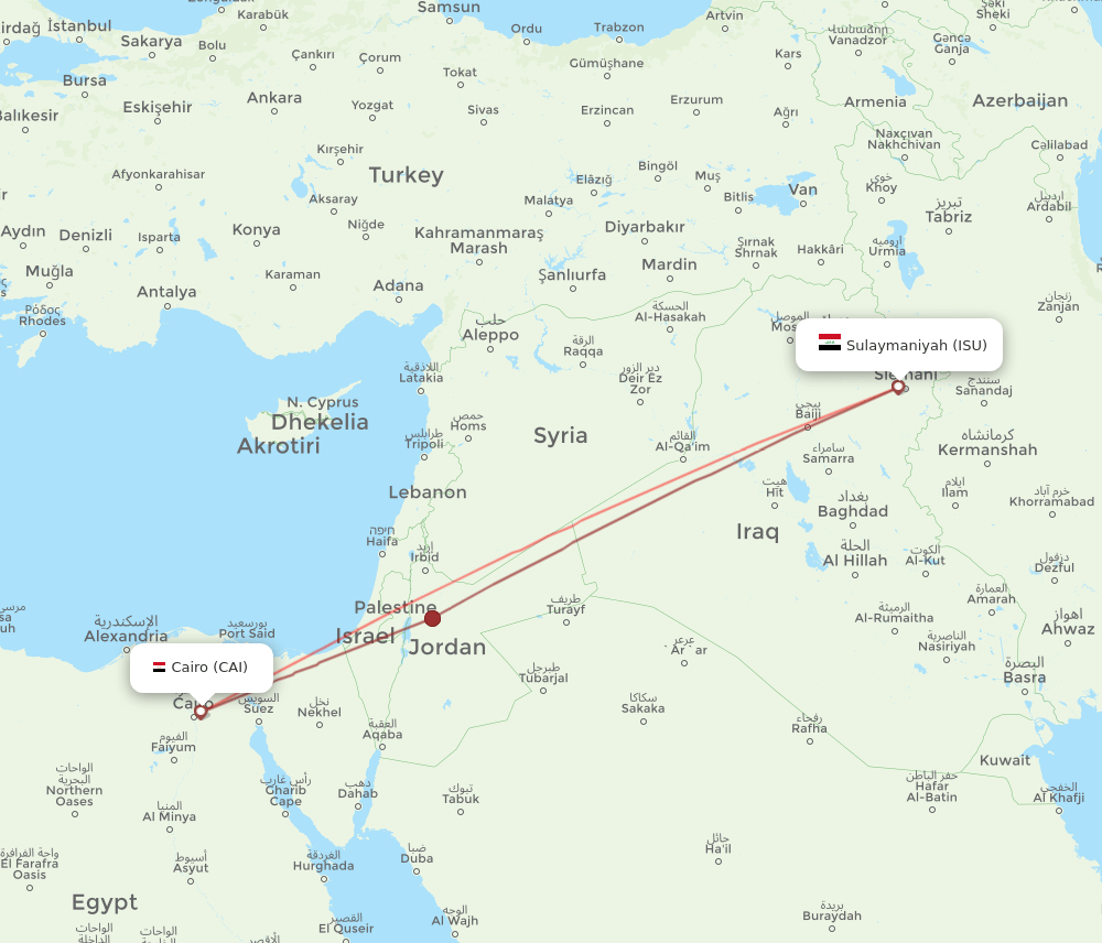 CAI-ISU flight routes