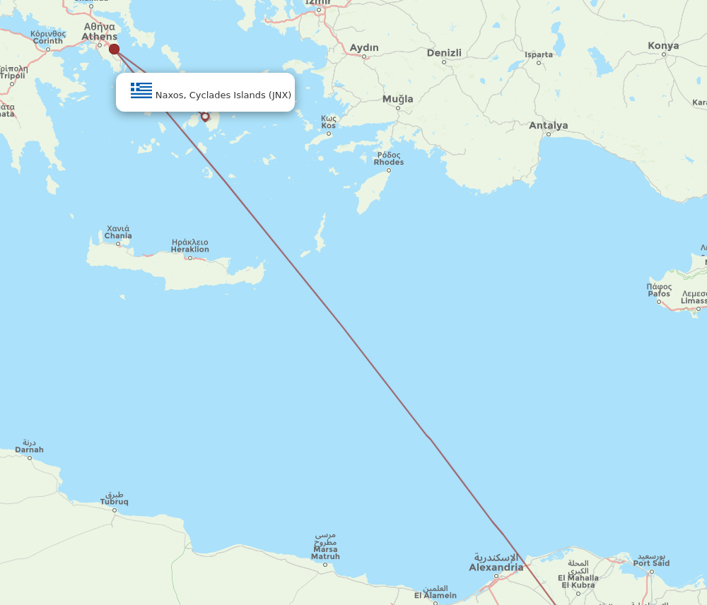 CAI-JNX flight routes