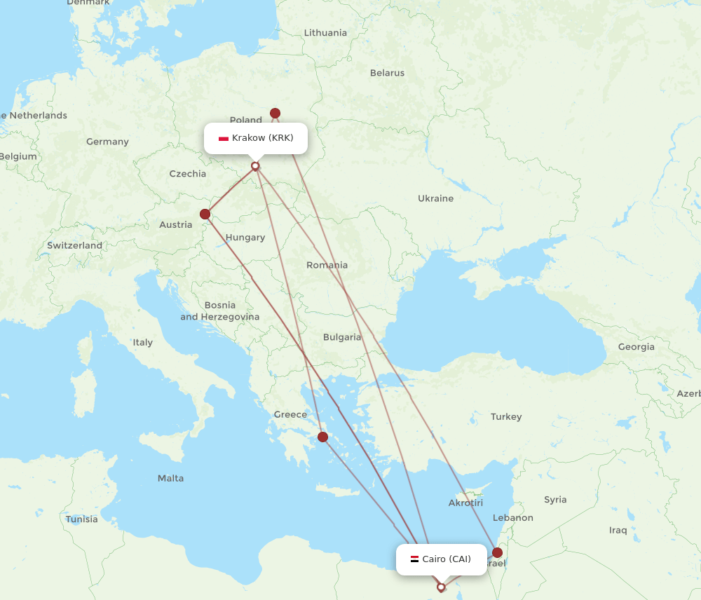 CAI-KRK flight routes