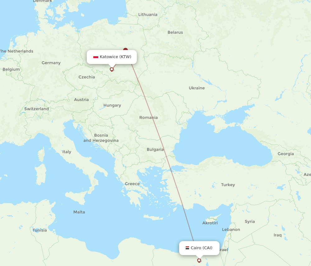 CAI-KTW flight routes