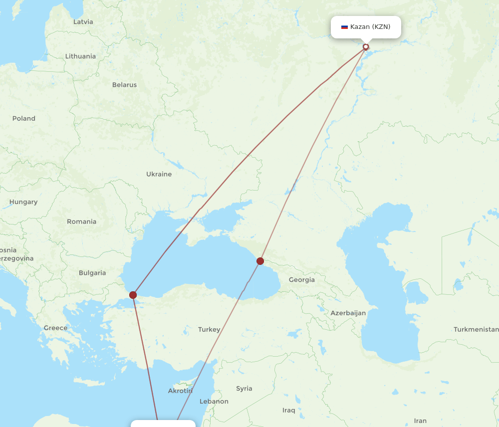CAI-KZN flight routes