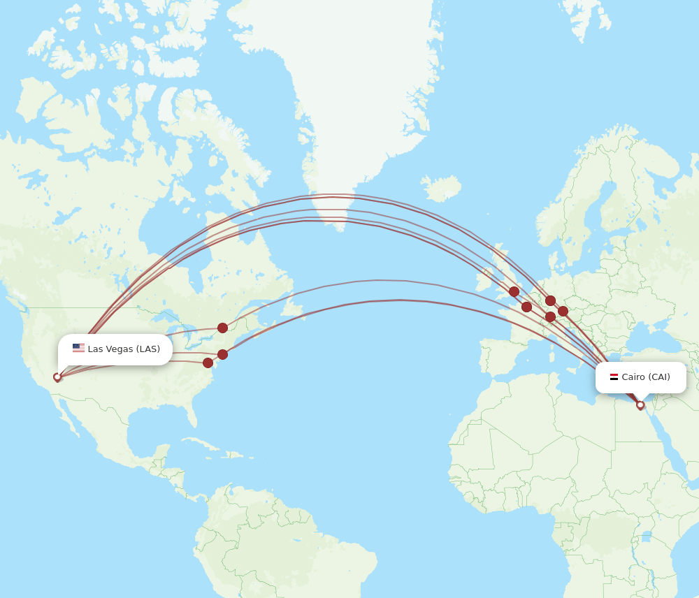 CAI-LAS flight routes