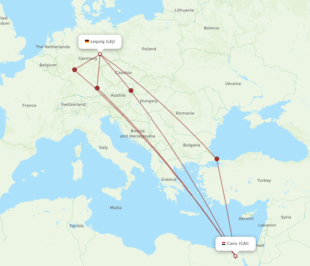 CAI-LEJ flight routes