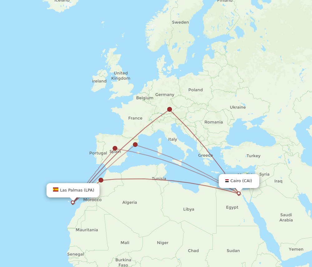 CAI-LPA flight routes
