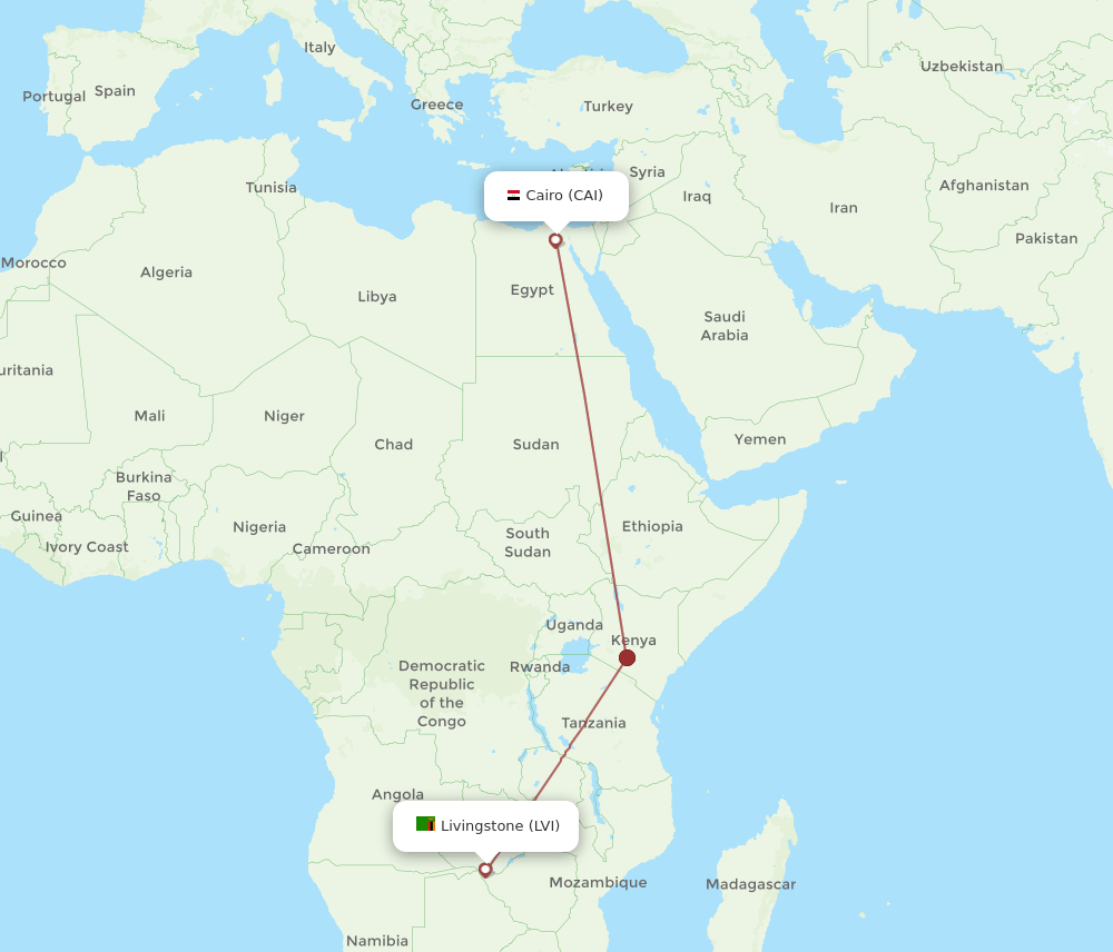 CAI-LVI flight routes
