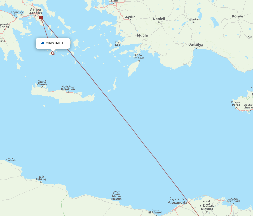 CAI-MLO flight routes