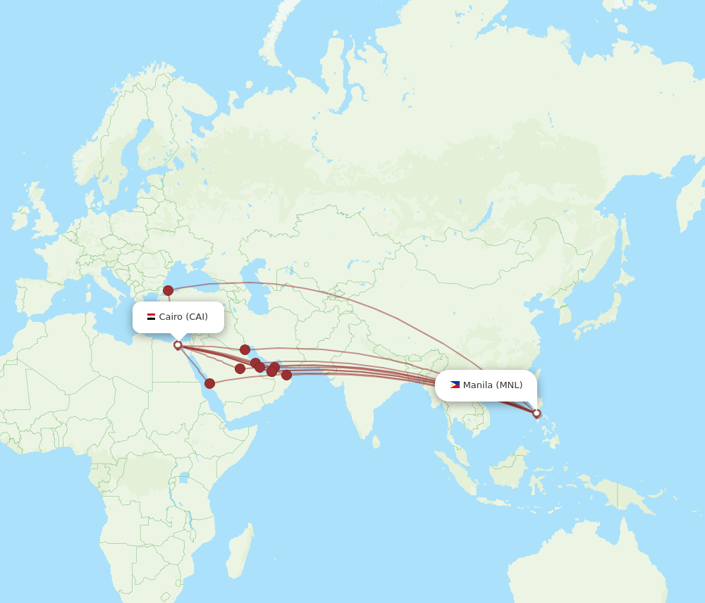 CAI to MNL flights and routes map