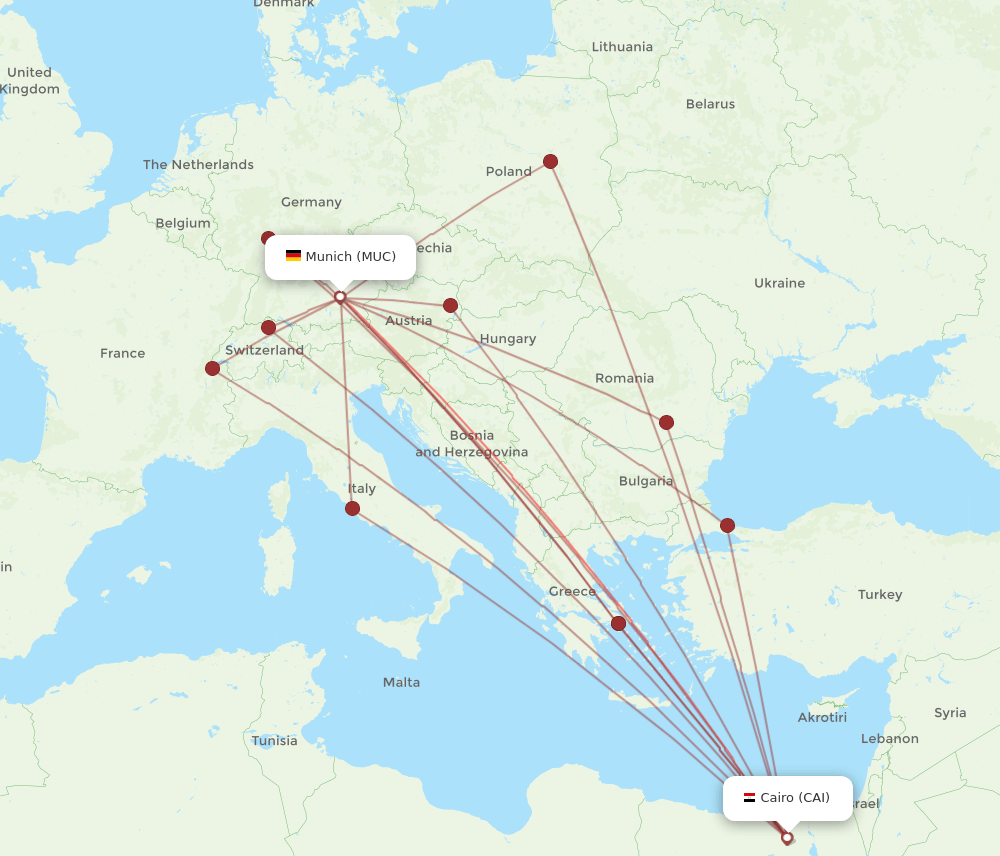 CAI-MUC flight routes