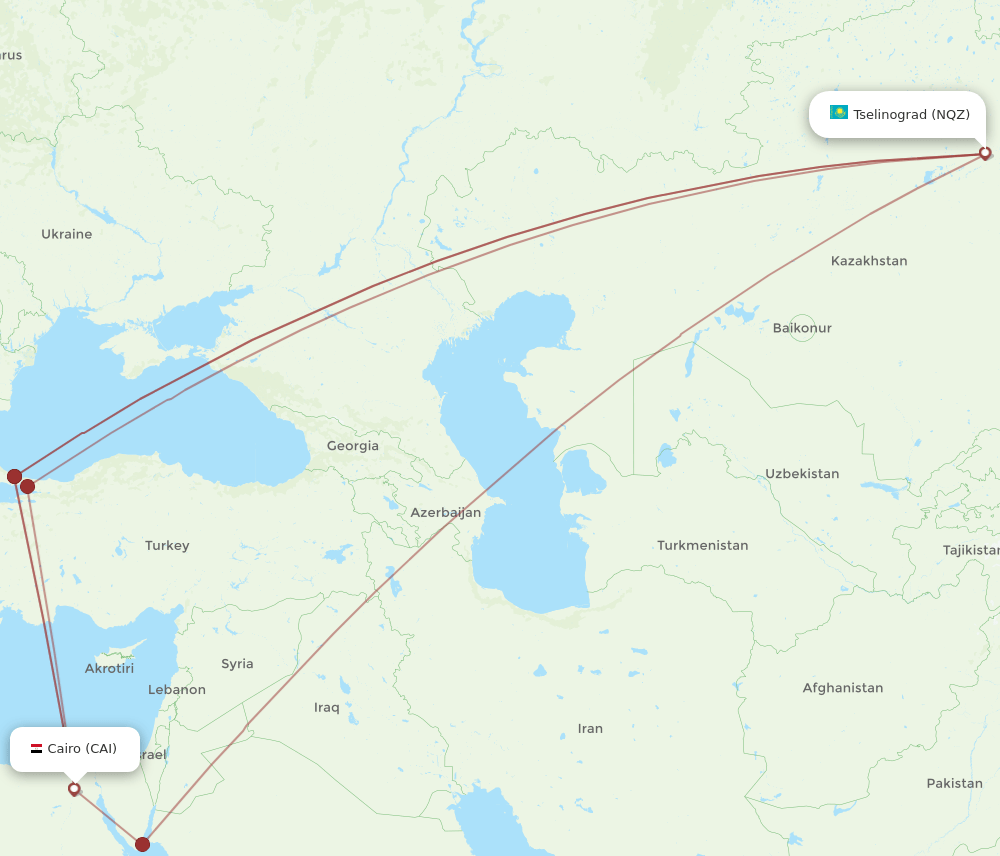 CAI-NQZ flight routes