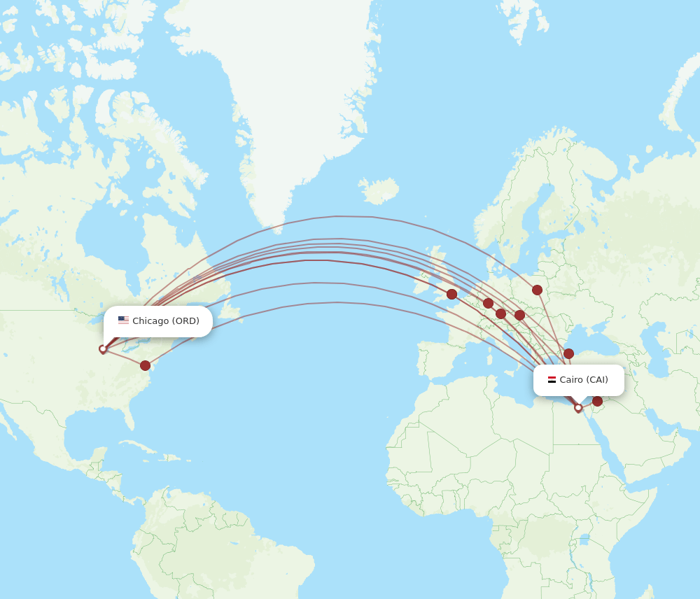 CAI-ORD flight routes