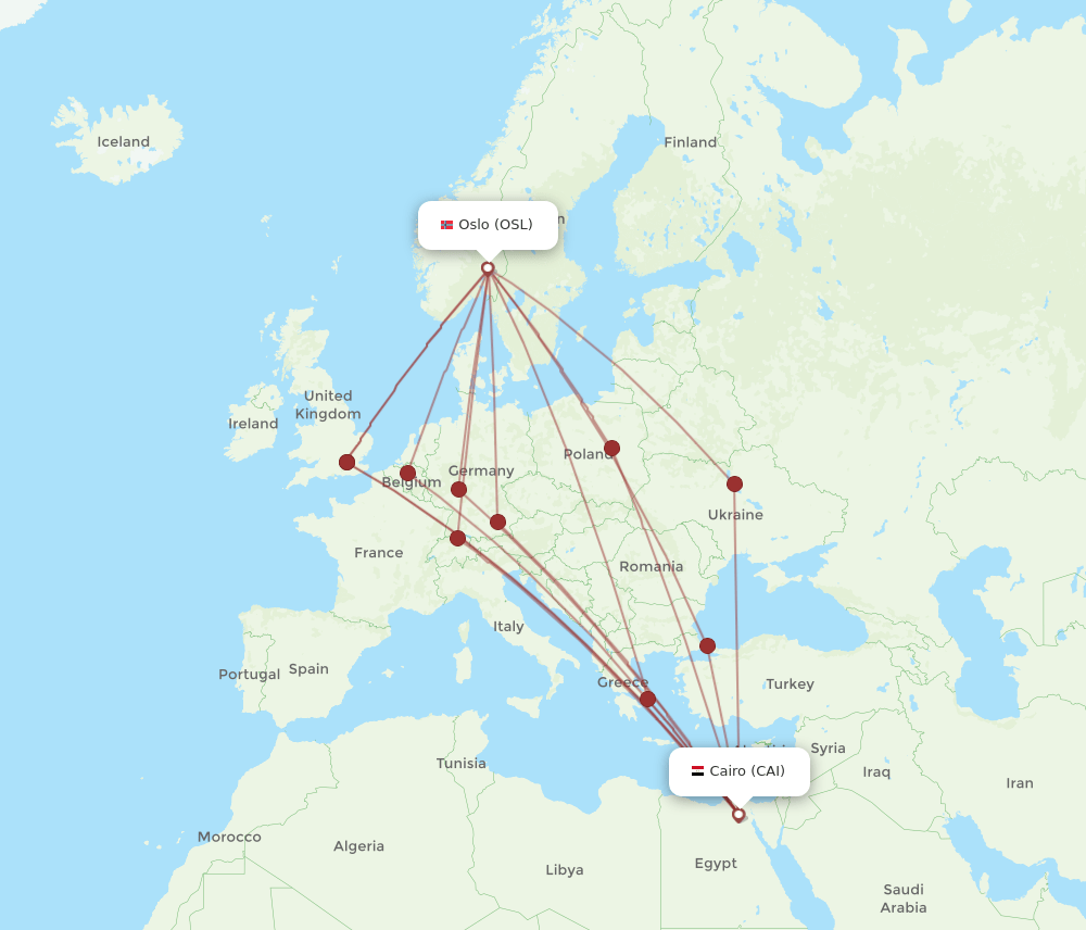 CAI-OSL flight routes
