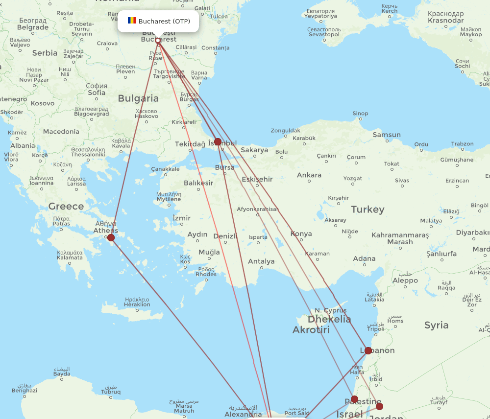 CAI-OTP flight routes